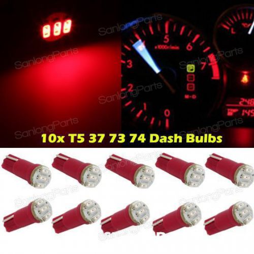 10x t5 red instrument gauge cluster 37 73 74 17 3-smd 1206 led bulb for jeep