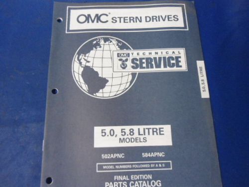 1996 omc stern drives parts catalog , 5.0, 5.8 litre models