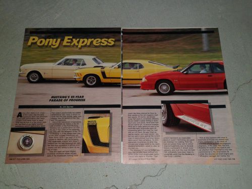 1964.5 1964-1/2 ford mustang 1970 mustang boss 302 1989 mustang gt article / ad