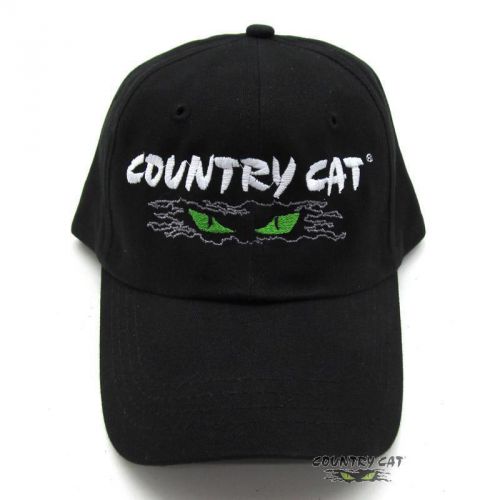 Country cat adult 100% cotton cateyes graphics value baseball cap hat - black