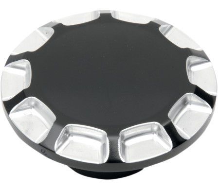 Carl brouhard black straight-cut vented gas cap for 1996-2012 harley models