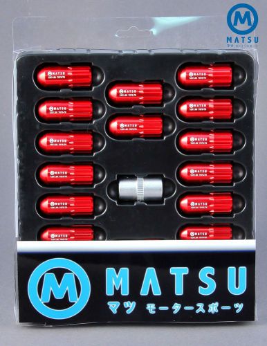 Matsu motorsport aluminum lug nut 12x1.5 (20pcs &amp; 1 key) - red fits fr-s brz