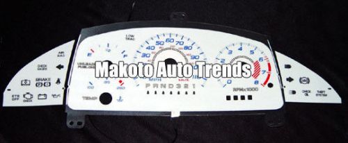 110mph glow gauge euro reverse white face new for 95-99 chevy cavalier w/ tach