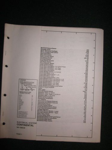 1986 lincoln continental electrical wiring diagram manual schematic sheets oem