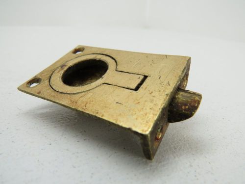 Used brass ring pull latch handle lock hardware boat sail tug ship (#1344)