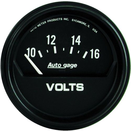 Auto gage electrical voltmeter gauge 2 5/8&#034; dia black face 2319