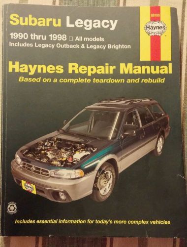 Haynes manual subaru legacy 1990 thru 1998 all models