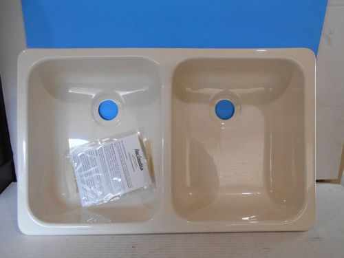 *rv double parchment kitchen sink bisque kinro composite 25 x 15 x 5