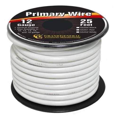 Grand general 55252 white 12-gauge primary wire