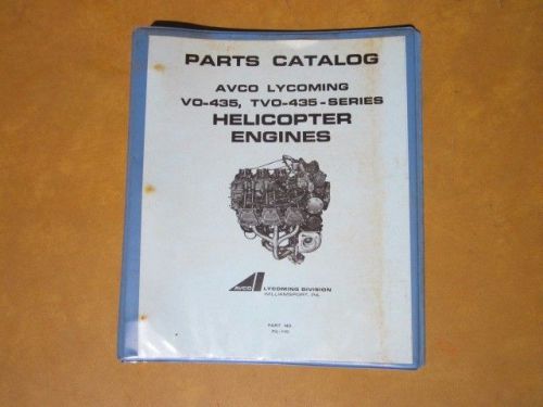 Aircraft lycoming vo/tvo435 parts manual used complete 2/63