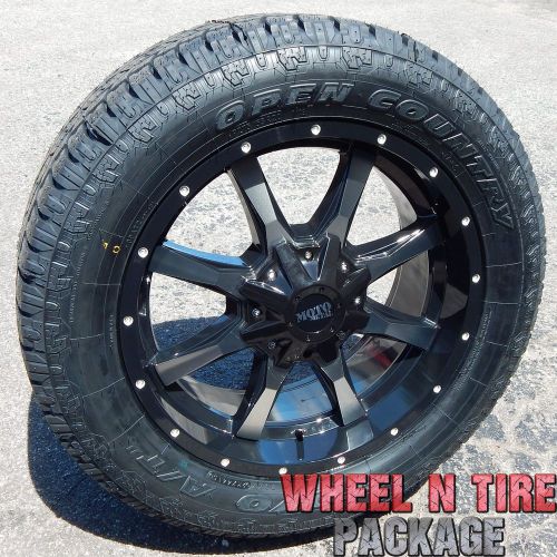 20x9&#034; black moto metal mo970 wheels toyo a/t ii tires tahoe yukon silverado f150
