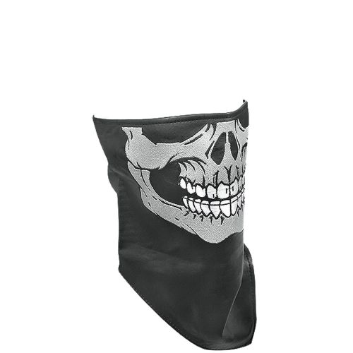 Motorcycle biker soft leather bandana fleece lined skull skeleton goth face mask