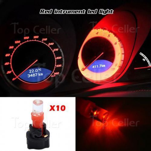 10x pc74 t5 led bulb kit for indicator instrument dash light red for toyota