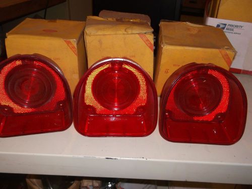 1968 chevrolet-biscayne -stop-tail lamp lens--lot of-3- oem 5959800