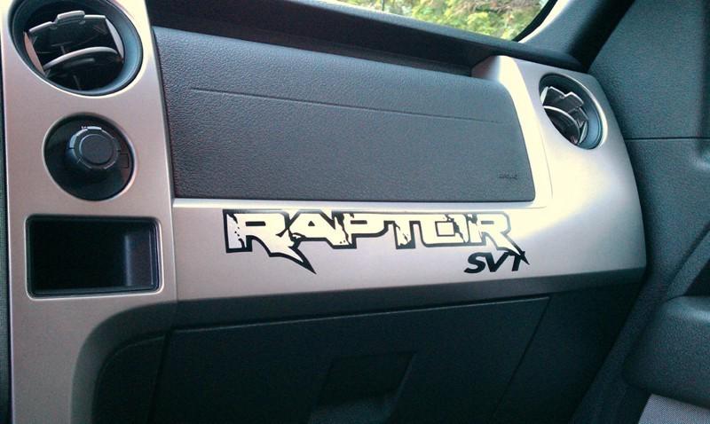 Ford f150 raptor dash decals - factory colors - 2010 2011 2012 2013