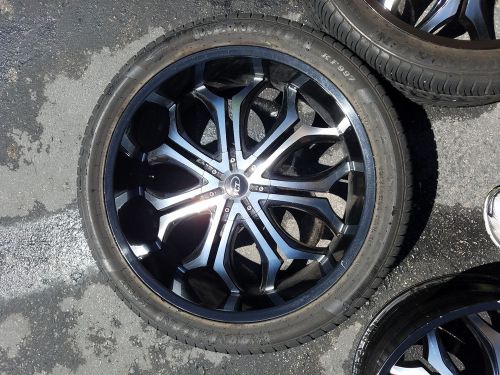 Vct godfather 24&#034; black alloy wheels rims v61-2491261351397+30bm