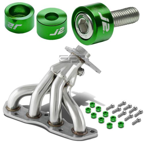 J2 for 06-08 fit l15 exhaust manifold 4-1 race header+green washer cup bolts