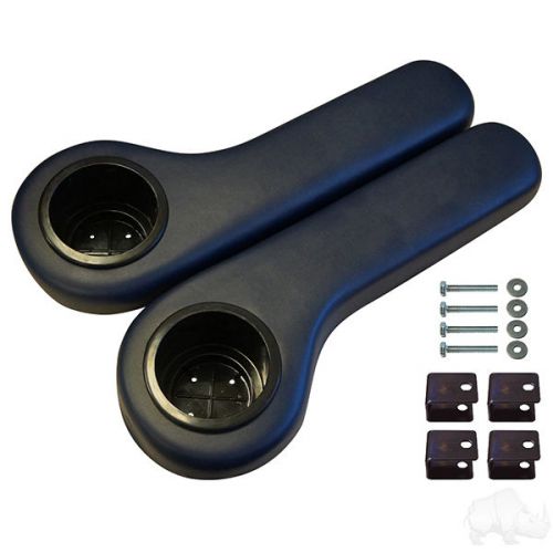 Arm rests for golf cart rear (flip) seat kit with cup holders, universal / navy