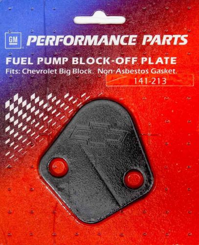 Proform big block chevy black steel bowtie logo fuel pump block-off p/n 141-213