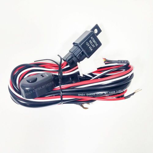 Universal utv 12v harness w relay &amp; fuse for air pump lockers lighted whip