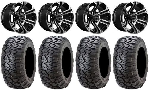 Madjax nitro machined golf wheels 12&#034; 23x10-12 ultracross tires yamaha