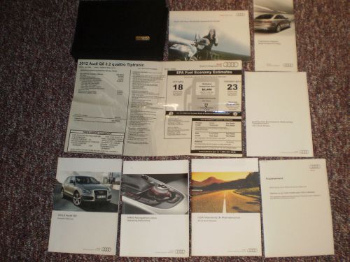 2012 audi q5 complete suv owners manual books navigation guide case window label