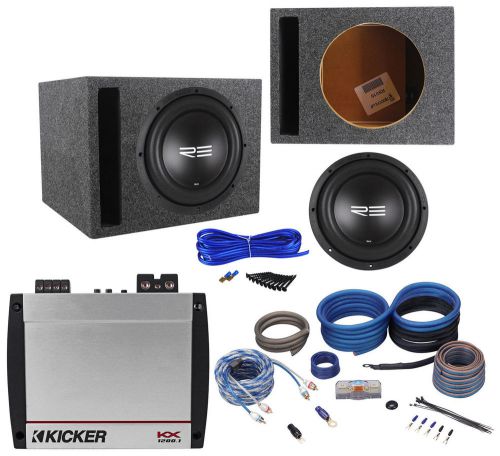 Re audio sxx10d4 v2 10&#034; 1200w subwoofer+vented sub box+kicker amplifier+amp kit