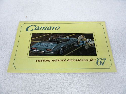 Nos 1967 camaro rs ss z/28 convertible custom feature accessories booklet dp