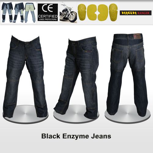 Highrang women motorbike black jeans denim reinforced with dupont™ kevlar® fiber