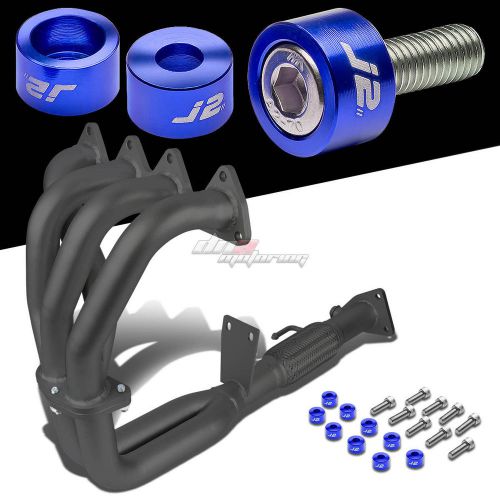 J2 for bb6 base black exhaust manifold flex header+blue washer cup bolts