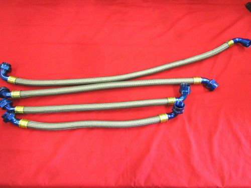 4 #12 an-o-ring bmrs fittings &amp; stainless steel hose,dry sump oil pump hose set