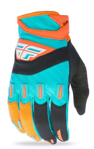 Fly racing orange/teal/black mens &amp; youth f-16 dirt bike gloves mx atv 2017