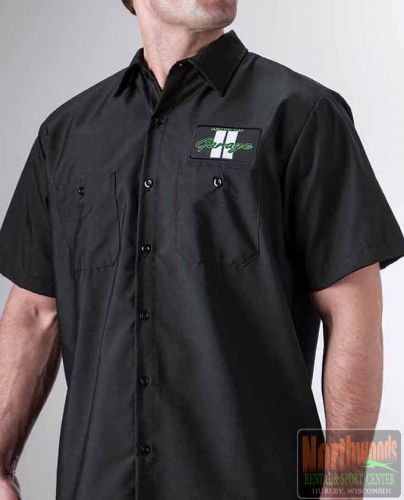Arctic cat men&#039;s garage shop / pit button up shirt - black 5253-23