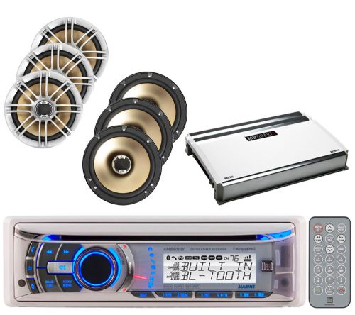 Amb600w bluetooth cd usb marine radio,6 polk audio 6.5&#034; speakers,720w amplifier