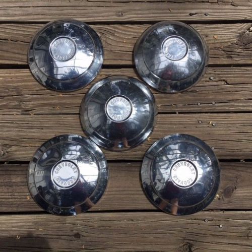Chevrolet corvair 1960s hubcaps lot set of 5 matching  dog bowl moon style