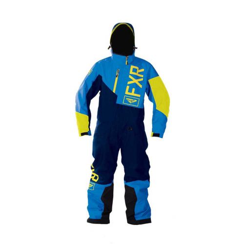 Fxr squadron youth snow monosuit navy blue/hi-viz yellow 14