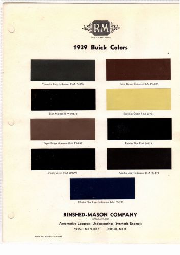 1939 buick 39 mint paint chips rinshed mason r m