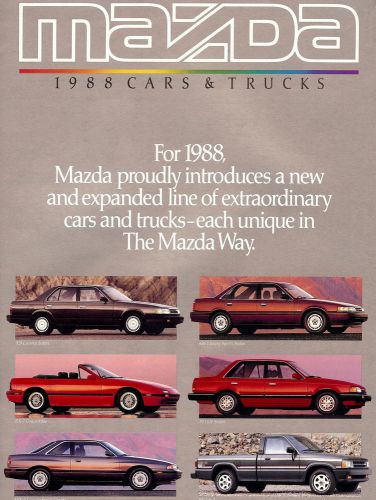 1988 mazda brochure -rx7 convertible-mx6-626-323-b2200-b2600 pickup