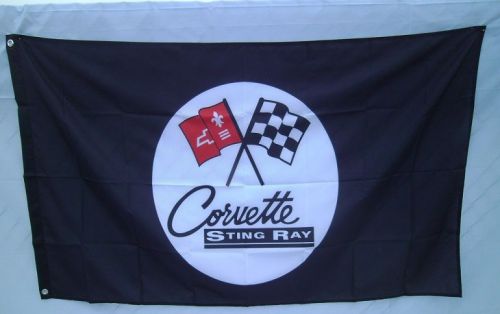 Corvette sting ray flag 3&#039; x 5&#039; banner indoor / outdoor man cave racing flag 22