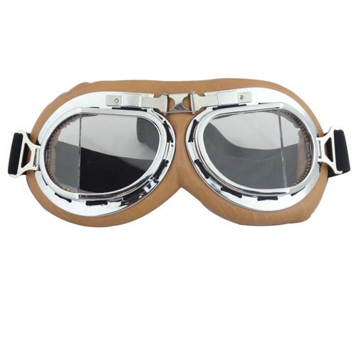 Vintage style aviator pilot cruiser motorcycle goggles helmet glasses eye-wear
