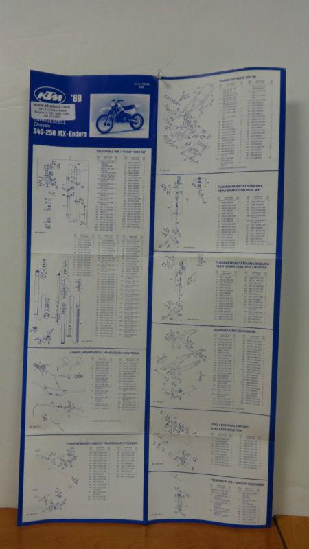 Ktm 1989 240-250 mx - enduro chassis spare parts poster 20288