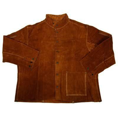 Summit welding jacket leather brown men's large ea shk14520