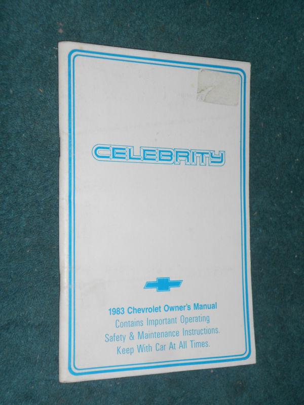 1983 chevrolet celebrity owners manual / original guide book!