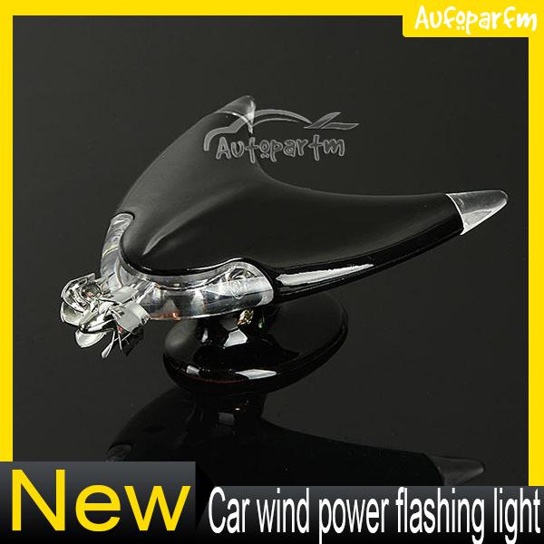 Car auto no battery decorative light wind power led flashing lamp new black