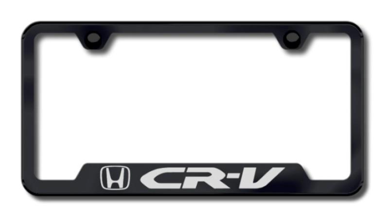Honda crv laser etched cut-out license plate frame-black made in usa genuine