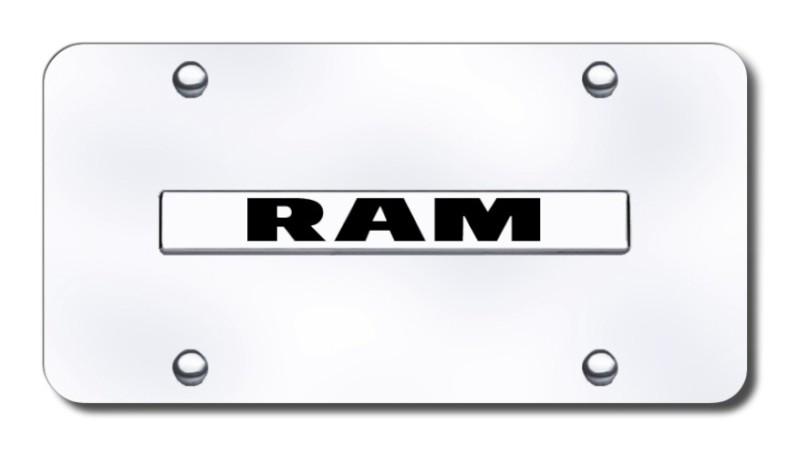 Chrysler ram name chrome on chrome license plate made in usa genuine