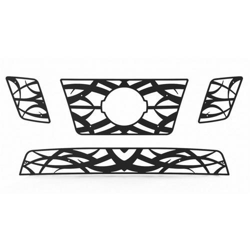 Nissan frontier 12-13 tribal black powdercoat grille insert aftermarket trim