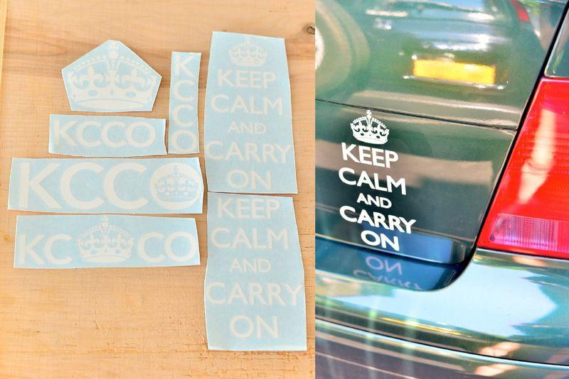 7 pack _ keep calm and carry  on vinyl decal  _ kcco sticker