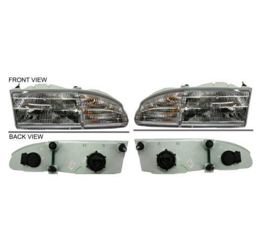 94-95 ford thunderbird t-bird headlights headlamps pair set left lh & right rh
