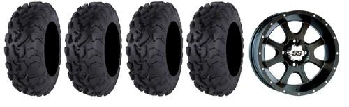 Itp ss108 14" wheels black 30" bajacross tires can-am commander maverick
